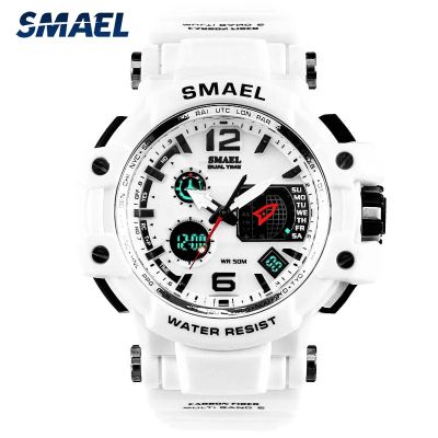SMAEL Brand Men Quartz Digital Watch Top Luxury Sport Military Watches Male Waterproof Dual Display Wristwatch Relogio Masculino
