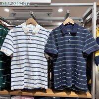 ✈❦UNIQLO เสื้อยืดแขนสั้นสำหรับผู้ชาย,Kaus POLO Garis ธุรกิจแบบสบายๆสวมใส่สบายแห้งเร็วสำหรับใส่อยู่บ้านฤดูร้อน457904