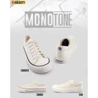 Gold city No022 Monotone รองเท้าผ้าใบแฟชั่น โกลด์ซิตี้ รุ่นขอบบุนวมอย่างดี 3สี รองเท้าผ้าใบผูกเชือก Goldcity โกลซิตี้