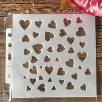 14*13cm Heart Texture DIY Layering Stencils Wall Painting Scrapbook Coloring Embossing Album Decorative Template Replacement Parts