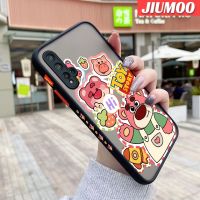 เคส JIUMOO สำหรับ Huawei P20 Lite 2019 Nova 5 Pro Nova 5i Pro ลายหมีสตรอเบอร์รี่บางๆขอบสี่เหลี่ยมด้านข้างดีไซน์ใหม่มีน้ำค้างแข็งโปร่งใสกันกระแทกเคสมือถือแข็งปลอกซิลิโคนคลุมทั้งหมดเคสป้องกันกล้องแบบอ่อน