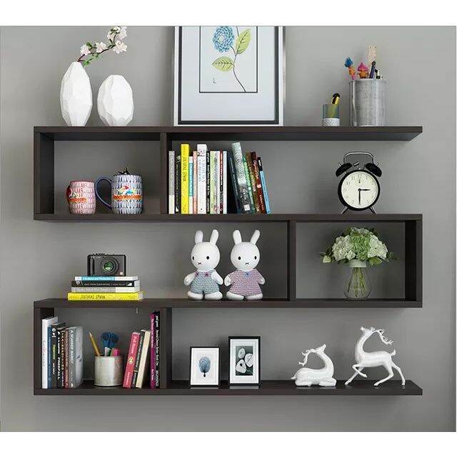 4 layer Bookshelf Wall Shelf Multi no perforated shelf wallmounted