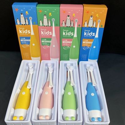 hot【DT】 Children Electric Toothbrush Soft Bristles Little penguin Cartoon Replace Baby Kids Oral