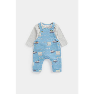 เซตเสื้อผ้าเด็กทารก Mothercare Icy Waters Dungarees And Bodysuit Set CC619