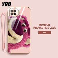 วายบีดีการ์ตูนดิสนีย์เคสโทรศัพท์หมีสตรอเบอร์รี่สำหรับ OPPO A73 2020 F17 A93 2020 Reno 4F Reno 4 Lite F17 Pro ฝาหลัง TPU นิ่มป้องกันการแตก (ฟรีสายคล้อง)