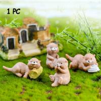 1PC Gift Fairy Garden Home Decor Bonsai Ornament Miniature Water Dog Micro Landscape Otters Figurine Animal Model