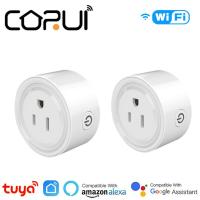 CORUI 10A Tuya US Smart Plug WiFi Timing Function Smart Life Remote Control Socket Outlet Compatible With Alexa Google Home Ratchets Sockets