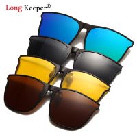 LongKeeper Mens Flip Up Clip on Polarized Sunglasses Men Pilot Photochromic Sun Glasses Women Driving Glasses Goggles Shades