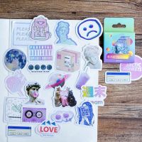 45 Pcs Vaporwave Kawaii Cute Diary Journal Stationery Flakes Scrapbooking DIY Decorative Stickers