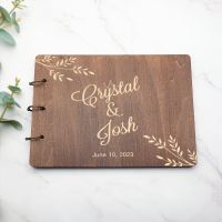 Personalized Wedding Guest Book A4/A5 Wedding Guestboook Wishes Book Wooden Guest Book Wedding Album Engraved Guestbook Journal Note Books Pads