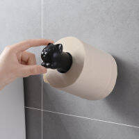 ที่ใส่กระดาษชำระ Cat Kitchen Roll Holder Adhesive Wall ผ้าขนหนู Rack Creative Bathroom Tissue Hanger