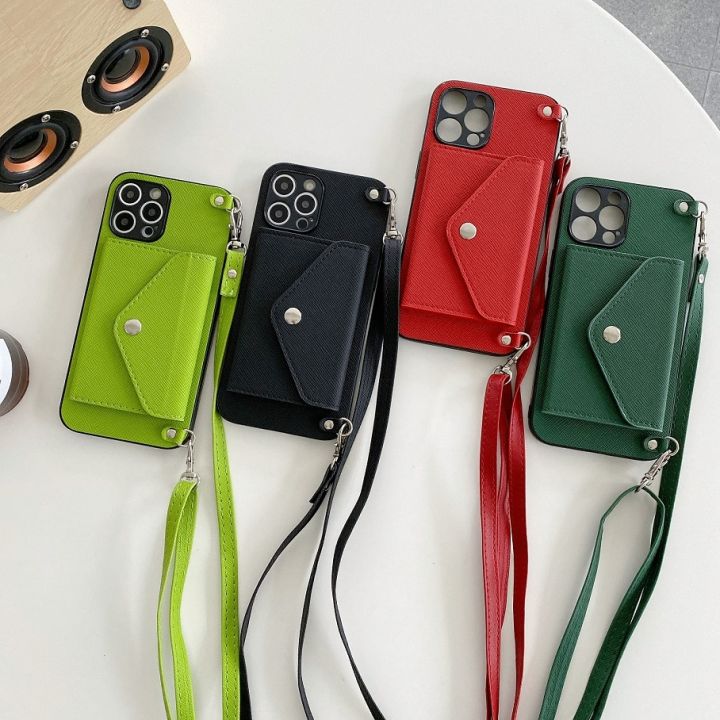 Crossbody Lanyard Wallet Phone Case For iPhone 15 14 13 12 11 Pro Max Mini  X XR XS Max 7 8 Plus Leather Card Slot Strap Cover - AliExpress