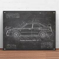 Jimin Subaru Impreza WRX STi (2004 - 06) รถโลหะดีบุกตกแต่งผนังแฟชั่นศิลปะโปสเตอร์สำหรับมนุษย์ถ้ำ,โรงรถ,หรือบาร์