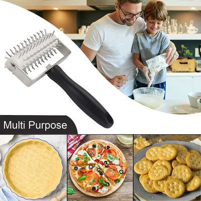 Pizza Dough Roller Stainless Steel Pizza Dough Roller Kit with Plastic Handle, Docking Tool