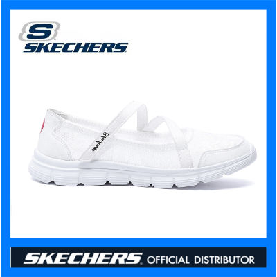 SKECHERS_Seager - Gowalk 4 Power Hitter รองเท้าลำลองผู้หญิง รองเท้าผู้หญิงน้ำหนักเบาพร้อมเวลโคร Air-Cooled Goga Mat-WHITE