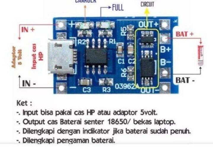 TP4056 Modul Charger Micro USB Battery Lithium 18650 Plus Protection