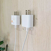 (1 เซท 2 ชิ้น) Plug holder ที่แขวนปลั๊ก สติ๊กเกอร์ใส