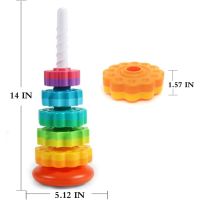 Baby Spinning Wheel Toy Rainbow Spin Towerstacking Toys For Toddlers Montessori Educational Learning Sensory Toys Gift