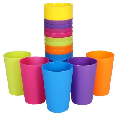 【jw】✿✽✇  18pcs/set Reusable Plastic Cups Mugs Colors Outdoor Drinking Cup Mug Kids Drinkware