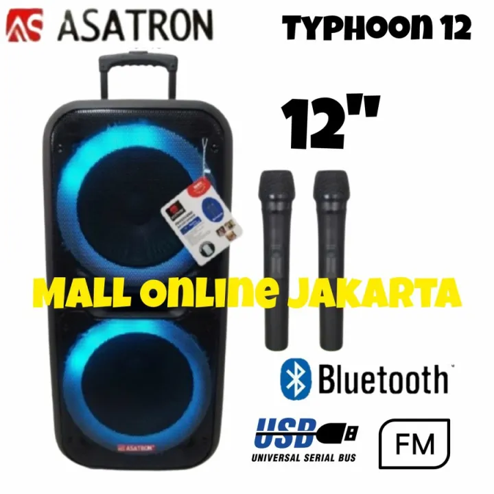 Speaker Aktif Portable 12 Inch Double Asatron Typhoon Aktive Bluetooth ...