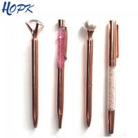 1Pcs Luxury Rose Gold Ballpoint Pen Pearl Pens Crystal Diamonds Oil Quicksand Metal Pens for School Office Supplies Stationery Pens