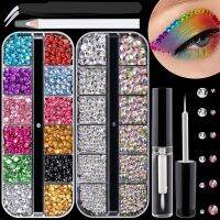 hotx【DT】 Flat Back Rhinestone Kits Colorful Rhinestones Flatback for and Face Make-up Jewelry Decoration