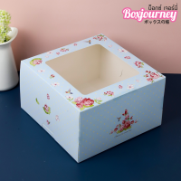 Boxjourney กล่องเค้ก 1 ปอนด์ ลาย โรสการ์เด้น(ทรงสูง) 20.3x20.3x15 ซม. (10 ใบ/แพค)
