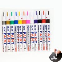 12 Color White Waterproof Rubber Permanent Paint Marker Pen Car Tyre Tread Environmental Tire Painting Highlighter Pen