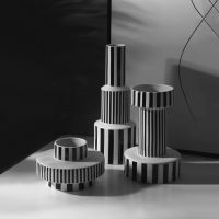 Design Ornaments Vase Home Furnishings Ceramic Vases Room Decor Italian Style Minimalist Black-and-white Geometric Stripes