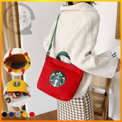 COD DSFGERERERER Starbucks shoulders canvas bag shoulder bag large capacity side backpack handbags hand canvas bag oblique backpack womens bag backpack