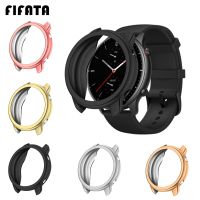 FIFATA Plating Cover For Huami Amazfit GTR 2 GTR 47mm Watch Case Shell Protector Frame For Xiaomi GTR2/GTR 47MM Silicone Bumper Printing Stamping