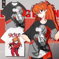 เสื้อยืดแขนสั้นลําลอง EVA พิมพ์ลายการ์ตูนอนิเมะ Evangelion Unsiex ทรงหลวม พลัสไซซ์