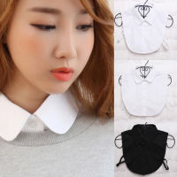 ปกเสื้อเทียม ปกคอเสื้อปลอม สีขาว สีดํา Women Cotton Lace Fake Collar Blouse Vintage Detachable Shirt Collar False Collar Lapel Blouse Top Women Clothes Accessories