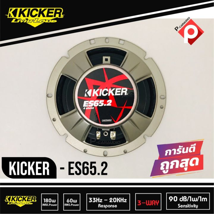 kicker-es65-2-ลำโพงแยกชิ้น-6-5-นิ้ว-ติดรถยนต์-2021-คิกเกอร์จากอเมริกา-กำลังขับ-180-watts-max-ตอบสนองความถี่-33-20000-hz