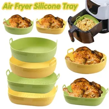 Airfryer Silicone Basket Square Silicone Tray Reusable Airfryer Liner Easy  Clean Pizza Plate Grill Pan Mat