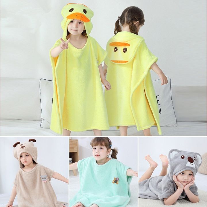 60x60cm-cartoon-bathing-soft-absorbent-thick-coral-fleece-baby-children-kids-bath-towel-cloak