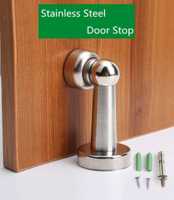 【LZ】✘  Silver Stainless Steel Door Stopper Soft-Catch Magnetic Door Stop in Brushed Satin Nickel Wall Mount by Lizavo