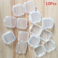 10Pcs Small Transparent Storage Box Square Plastic Jewelry Storage Case Earrings Rings Beads Container Mini Storage Boxes