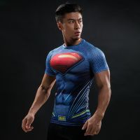 Superman 3D Printed T-shirts Men Compression Tight Short Sleeve Training Marvel Superhero Cosplay Costume Quick Dry Tee