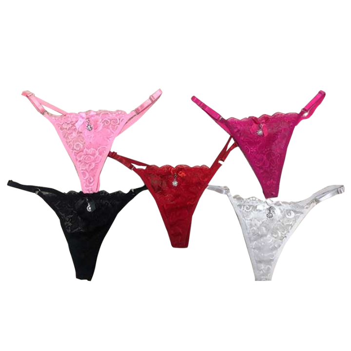 Monstermarketing Jade Women Sexy Lingerie Lace Panties Thongs Pearl ...