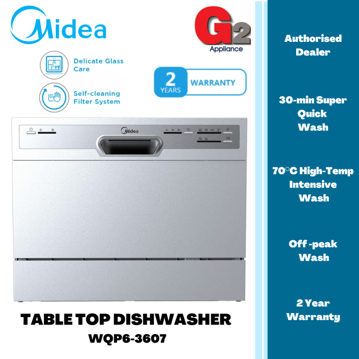 MIDEA [Authorized Dealer] TABLE TOP DISHWASHER WQP63607 MIDEA