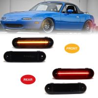 ไฟไฟข้างกันชนท้ายและหน้า LED สีแดง4ชิ้นสีเหลืองอำพันสำหรับคนขับ1990-2005 Mazda Miata Eqtz5f ไซมาร์คเกอร์ผู้โดยสาร