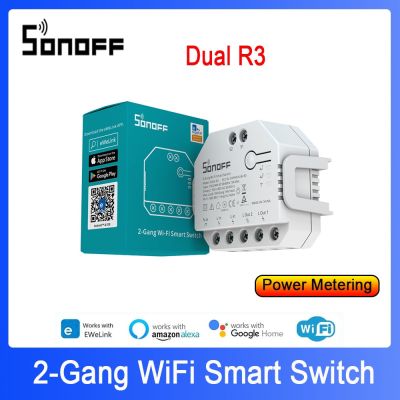 SONOFF DUAL R3  2 Gang Dual Relay Module DIY MiNi Smart Switch Power Metering  Smart Home  Control Via eWelink Alexa Google Home