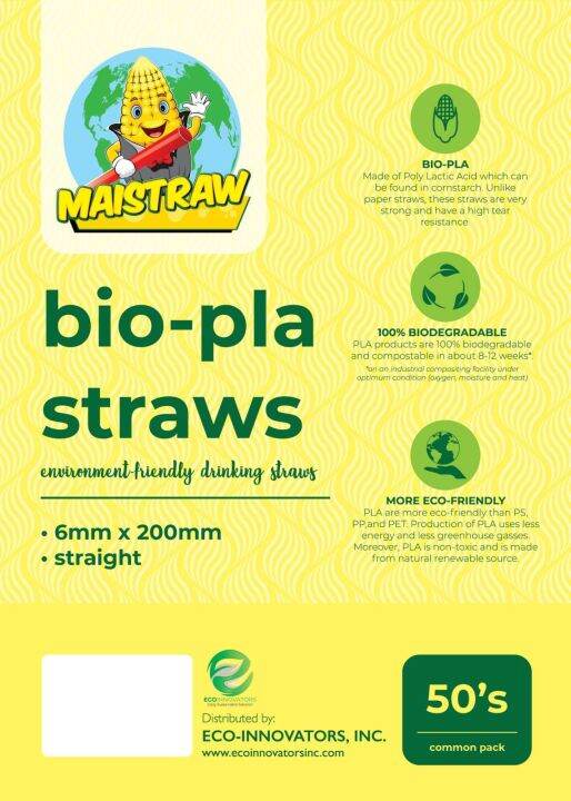 ECO Biodegradable Straw / MAISTRAW Bubble Tea Straws 100s (cornstarch