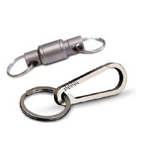 2Pcs Quick Release Keychain 360-Degree Rotation Keychain with Titanium Carabiner and Keyrings