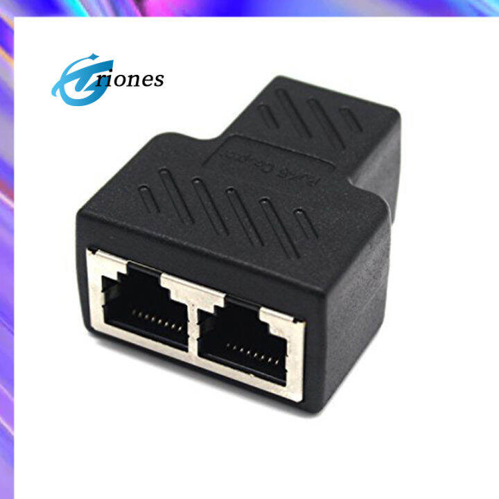 rj45รางช่องยูเอสบี1ถึง2พอร์ตตัวเมียคู่สำหรับแมว5-cat-6สายแลนอะแดปเตอร์ตัวเชื่อมต่อตัวแยกซ็อกเก็ตอีเธอร์เน็ต