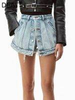 【hot】 DEAT Hot Fake Pieces Waist A-line Thin Denim Shorts Street Mall Goth 2023 7E754