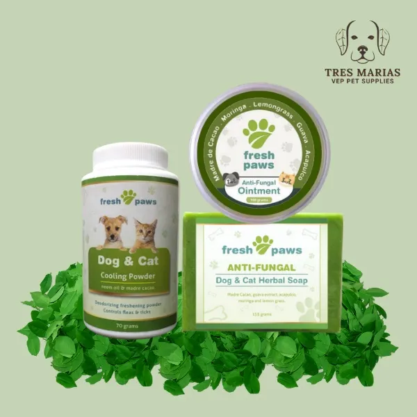 Fresh Paws Dog & Cat Organic Set Wound Healing, Anti-Fungal ,Tick ...