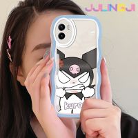 Jlingji เคสสำหรับ VIVO Y15s Y15a Y01การ์ตูน Fury Kuromi ดีไซน์ใหม่ขอบครีมกันกระแทกแบบใสนิ่มเคสมือถือโปร่งใสลายกล้องถ่ายรูปง่ายอ่อนโยนฝาครอบป้องกัน