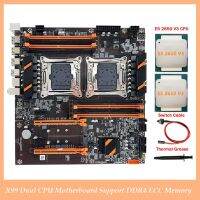 X99 Dual CPU Motherboard Support DDR4 ECC Memory Motherboard+2XE5 2650 V3 CPU+Switch Cable+Thermal Grease